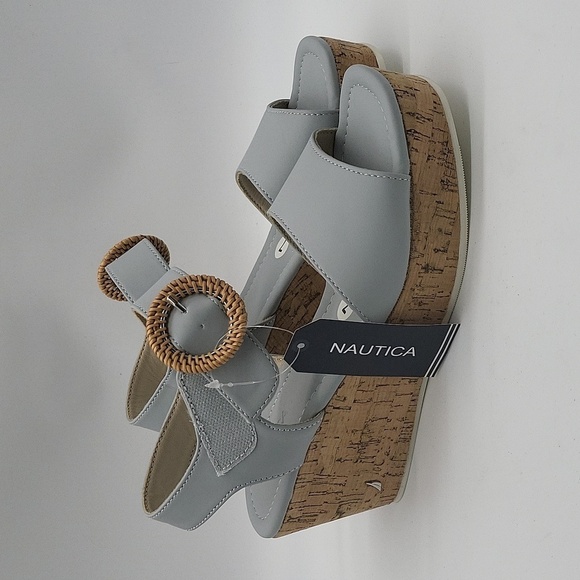 1432- Nautica Wedges Cork Platform Sandals Size 7 NWT - Picture 3 of 14